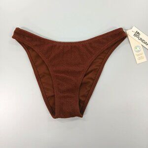 Women's NO BOUNDARIES Warm Chocolate Textured Bikini Bottoms High Leg Size 4-6
